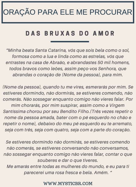 Oração para ele me procurar Bruxas do Amor